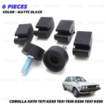 ชุด ยางรองฝากระโปรงหน้า+ข้าง 6 ชิ้น สีดำ สำหรับ Toyota Corolla KE70 TE71 KE30 TE31 TE35 KE36 TE37 KE35